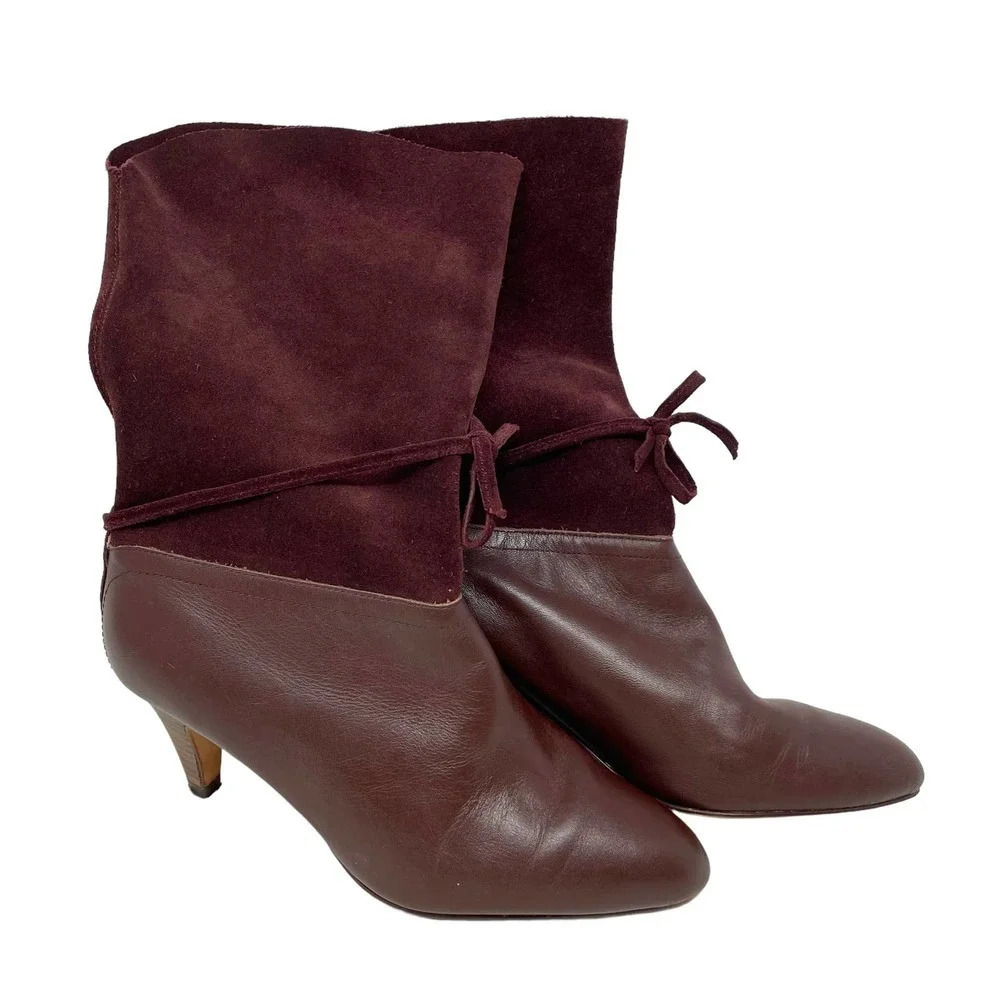 Ted Baker Maroon Suede‎ and Leather Slouchy Twla Boots Size US 6